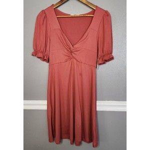 Socialite  Women Short Sleeve Mini Dress Coral S